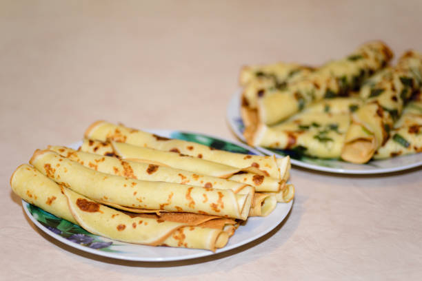 istock Pancakes with onions - a delicious fast breakfast 844725398
