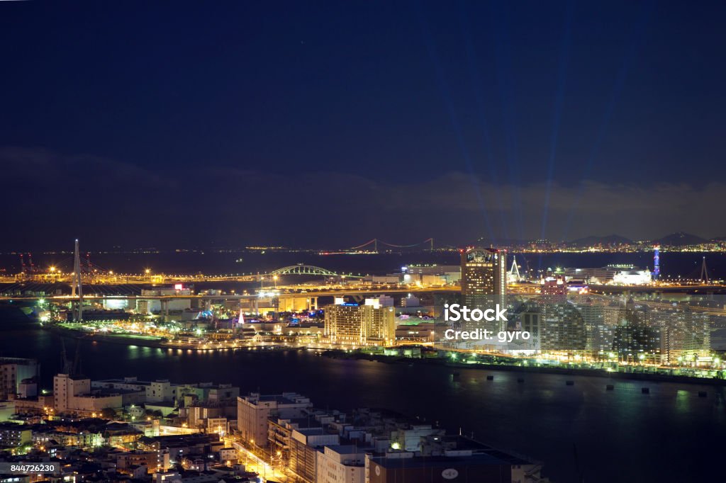 The night view of Osaka universal port area Universal City Stock Photo