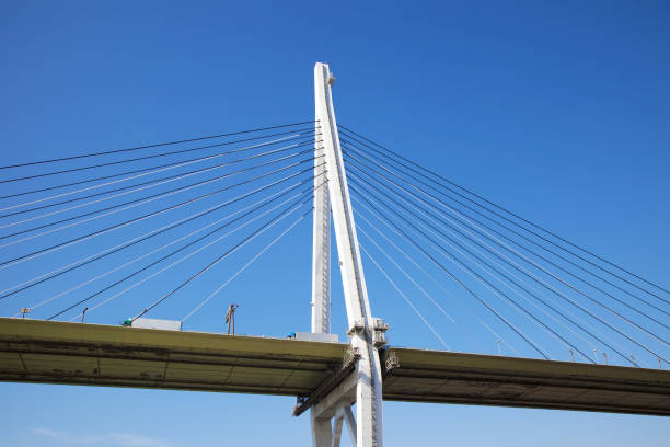 Transport trucks across the bridge