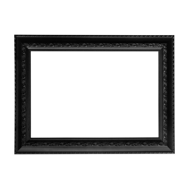 istock Black wooden frame isolated on white 844746180