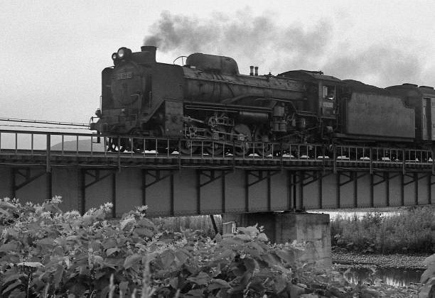函館本線のｄ51蒸気機関車　黒岩〜山崎　間 - steam engine ストックフォトと画像