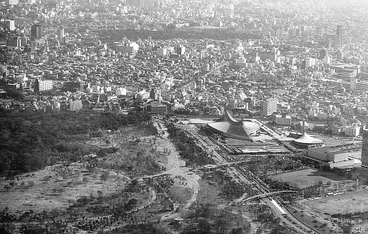 Buildings in the outskirts of Doha, view from the airplane.