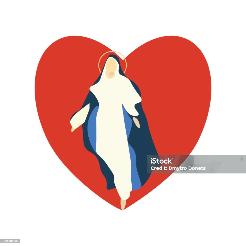 Mary Virgin Vector Minh Họa Là Tuyệt Vời Cho Các Ngày Lễ Kitô Giáo ...