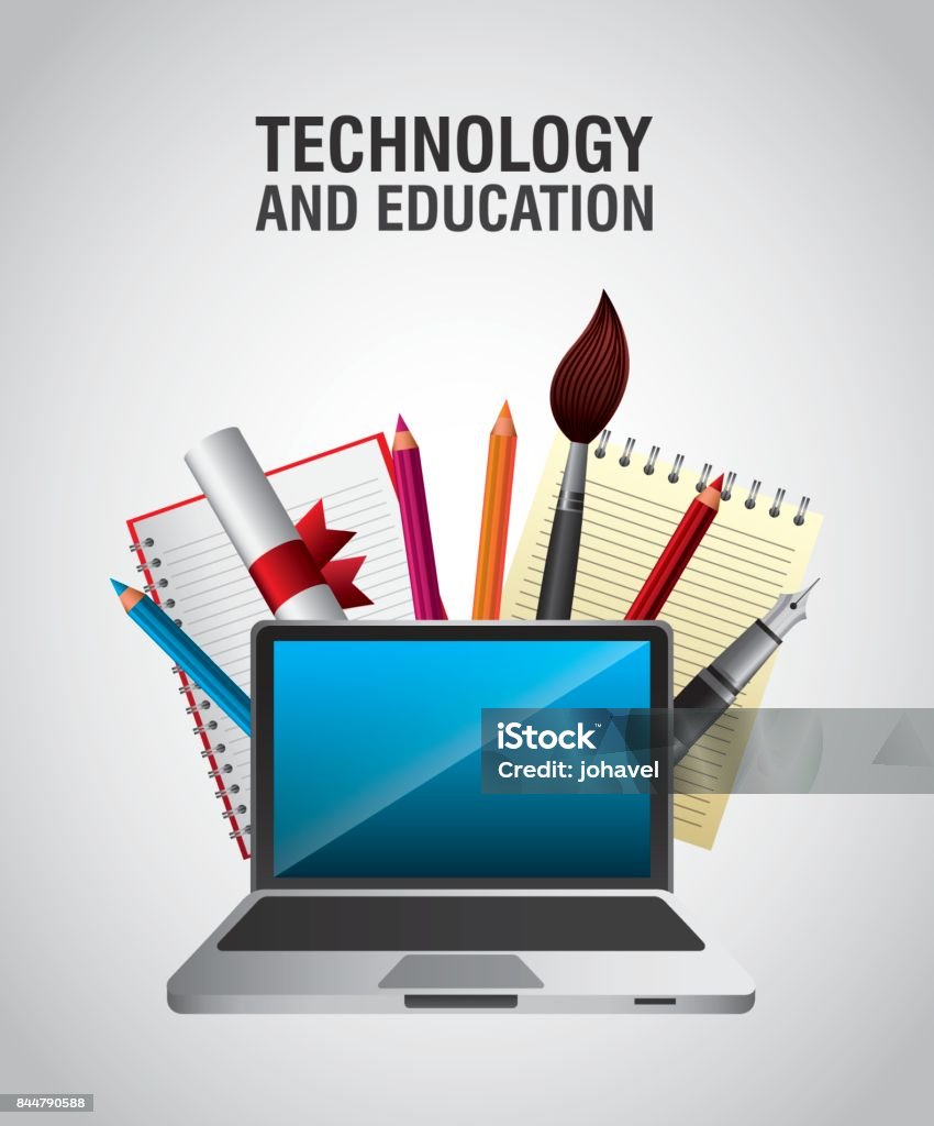 Ed Tech Graphics Technology And Education Design Stock Illustration - Download Image Now ...