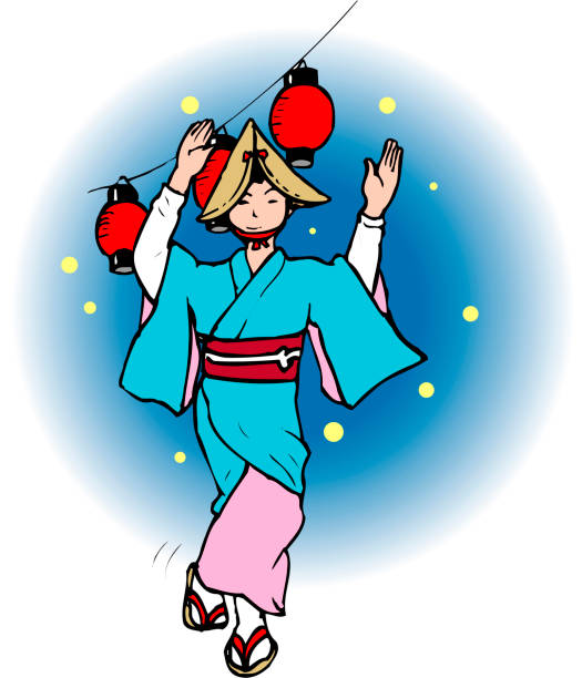 illustrations, cliparts, dessins animés et icônes de awa odori danse - awa odori