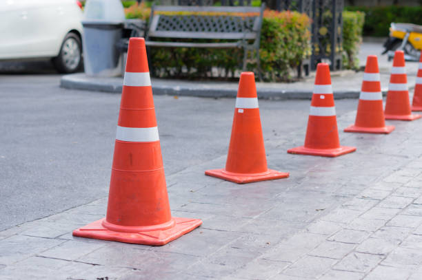 istock Traffic Cones or witches hat on road. 844818054