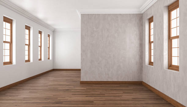 istock Unfurnished Building Interior With Iroko Wood Flooring 844831836