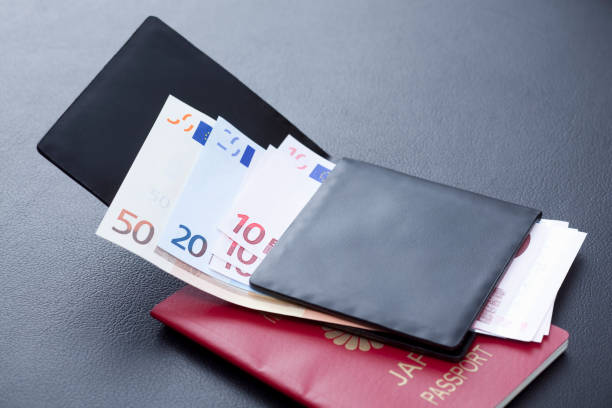 istock Euro bank notes and passports 844839074