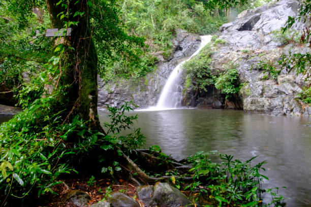 istock Waterfall flowing over rocks in the forest 844855636