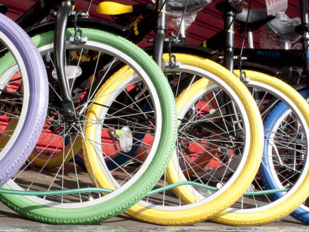 istock Colorful bike tires 844908798