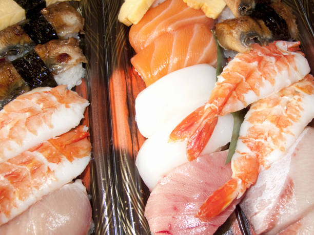 istock Cartons are hand-rolled sushi 844910312