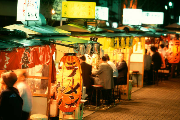Stalls on Nakasu Stalls on Nakasu fukuoka city photos stock pictures, royalty-free photos & images