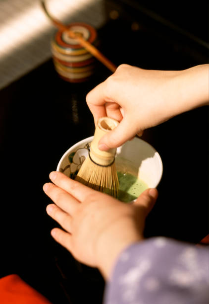 抹茶 - japanese tea cup ストックフォトと画像