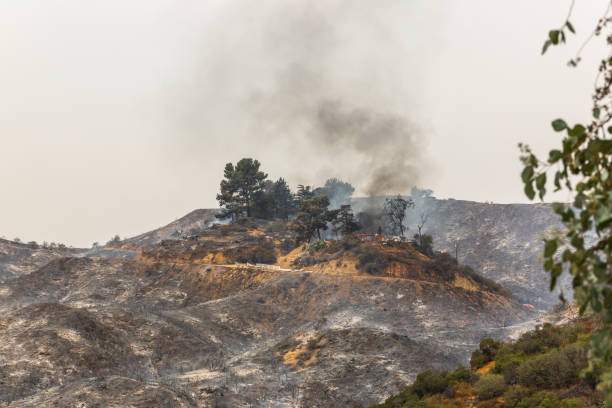istock La Tuna wildfire in Los Angeles, CA burning a structure 844978808