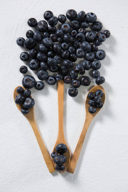istock Blueberries arranged in a spoon on white background 844979354