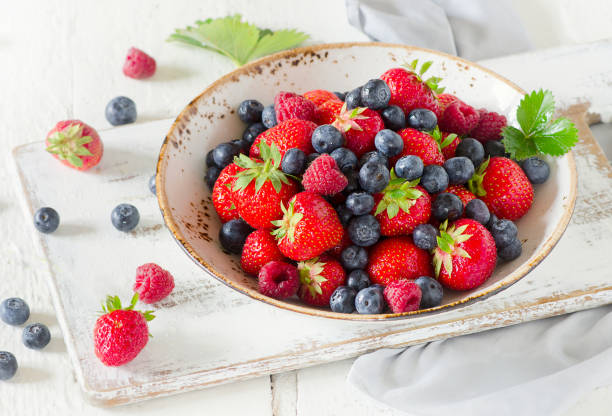 istock Sweet berries mix on plate 845002716