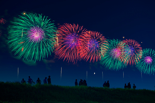 Fireworks in a night sky