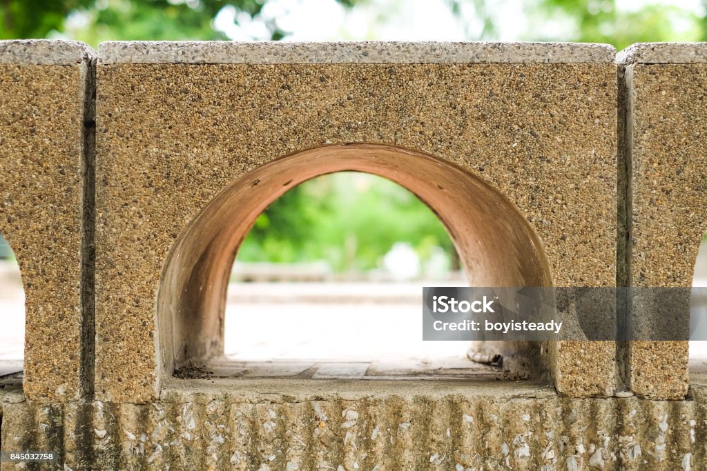 Beautiful brick gap with nature for construction or structure background. Achievement Stock Photo