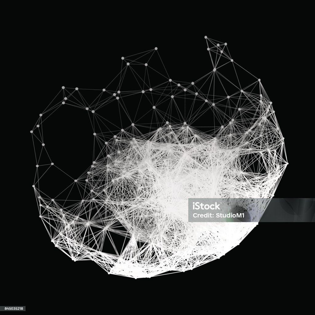 Structure Wireframe Vector Connection Structure Wireframe Vector Illustration Stock Illustration ...