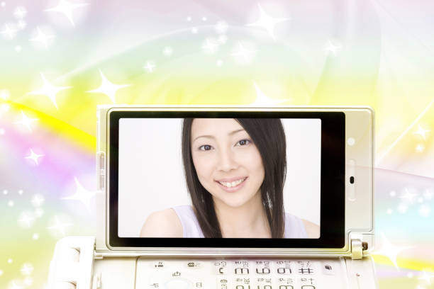 istock Women smile reflected on the mobile screen 845042526