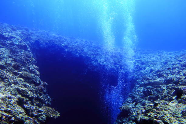 Bubbles coming out of a cave