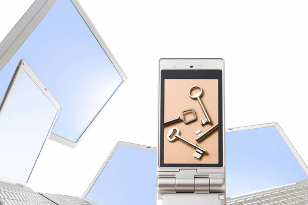 istock On the mobile screen keys and Keyhole and PC 845047806