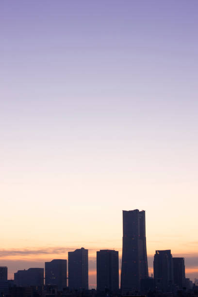 istock Minato Mirai buildings and sunrise 845064698