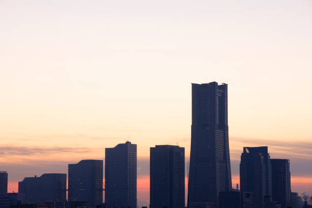 istock Minato Mirai buildings and sunrise 845064704