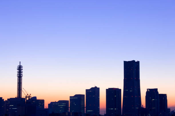 istock Minato Mirai buildings and sunrise 845067742