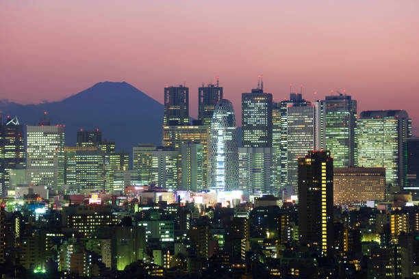 istock Shinjuku skyscrapers and Mt. Fuji 845069526