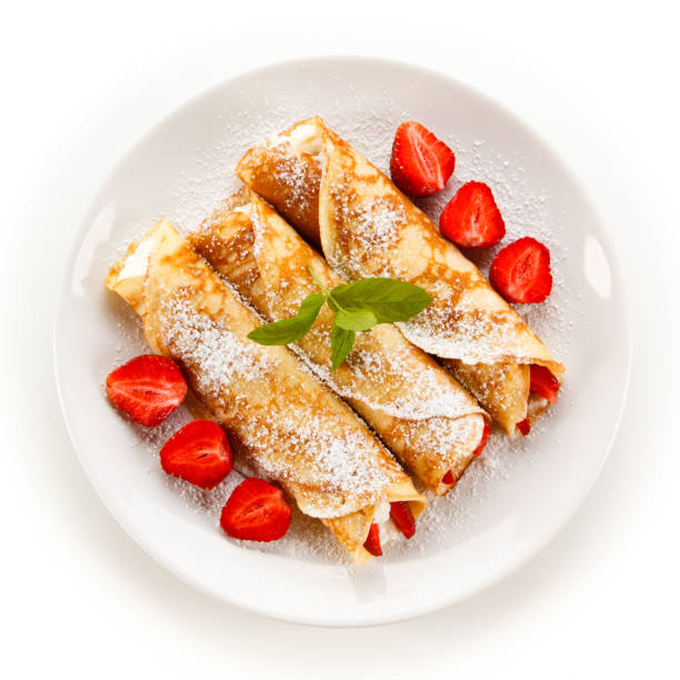 istock Crepes with strawberries and cream 845073860