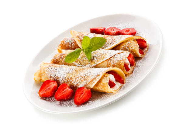 istock Crepes with strawberries and cream 845074342