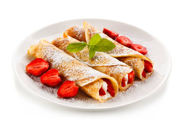 istock Crepes with strawberries and cream 845074402