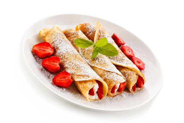 istock Crepes with strawberries and cream 845074444