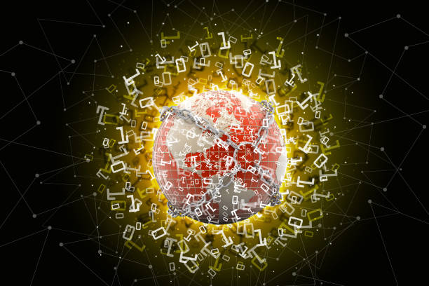 istock Earth locked with chain in  color background 845078276