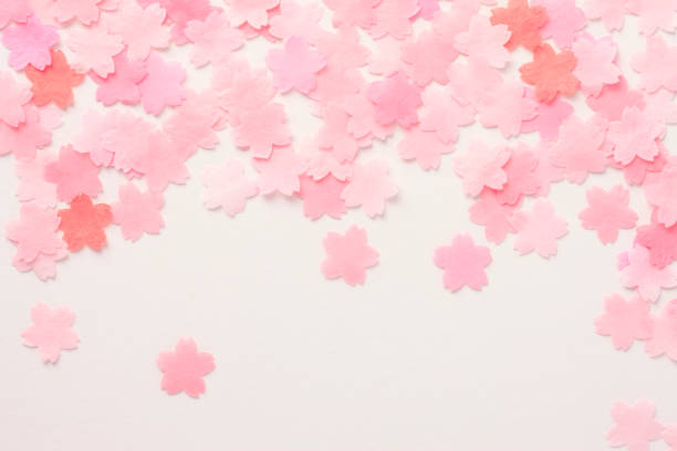 紙のサクラ - 桜吹雪 ストックフォトと画像