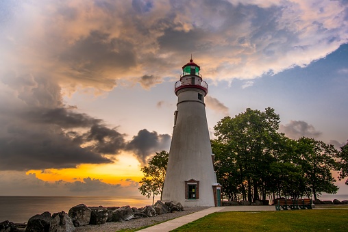 Marblehead Lighthouse in Ohio on a beautiful morning