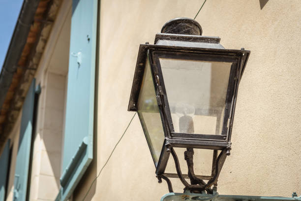 istock black retro floor lamp hanging on a wall 845088620