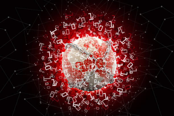 istock Earth locked with chain in  color background 845091330