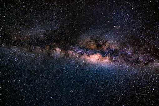 The austral Milky Way, with details of its colorful core, outstandingly bright. Captured from the Southern Hemisphere.