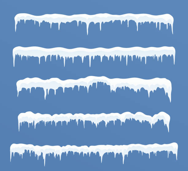 長い氷のセットです。吹きだまり、つらら、要素冬の装飾。 - icicle点のイラスト素材／クリップアート素材／マンガ素材／アイコン素材