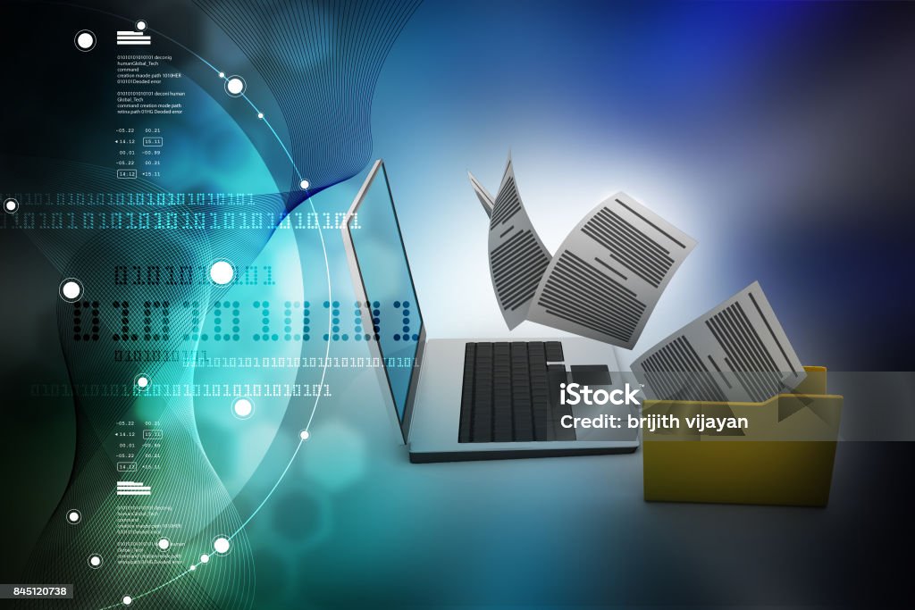 Data transferring Document Stock Photo