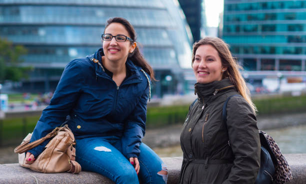 istock Two girls on a sightseeing trip to London 845125452