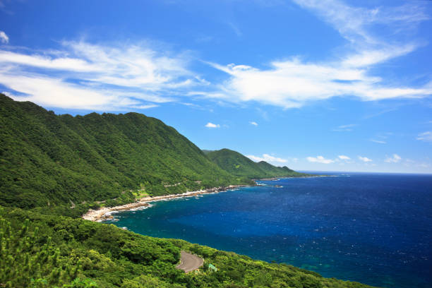 istock Yakushima Island, sea, mountain, blue sky 845129184