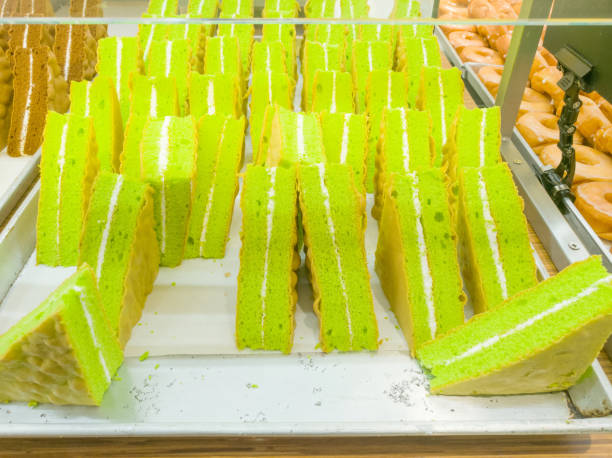 istock Piece of fresh pandan cake 845130234