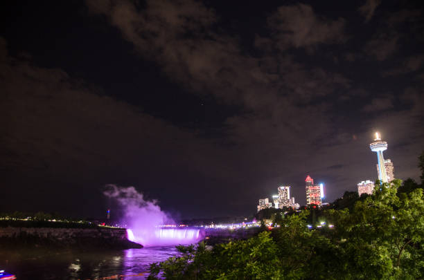 istock Illuminated Niagara falls seen from Canadian side during summer night 845133502