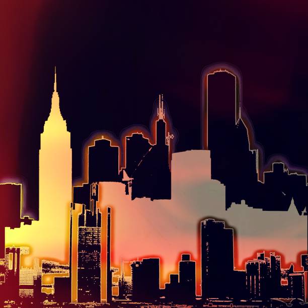 istock Abstract graphic skyline silhouette for use in design. 845137374