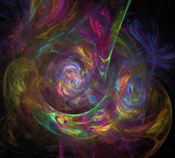 istock image of one Digital Fractal on Black Color 845138060