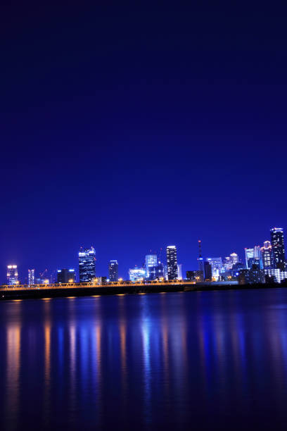 The night view of Osaka