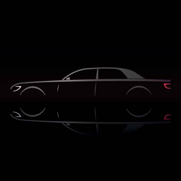 istock Business luxury prestige car in the dark background. 845142758